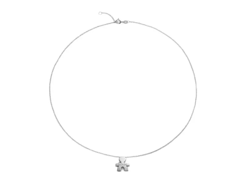 18KT WHITE GOLD NECKLACE WITH BOY SILHOUETTE I TESORINI BIG LE BEBE' LBB902